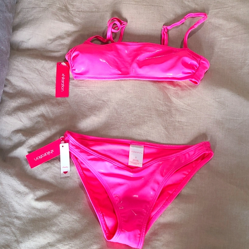 Barbie pink shiny bikini
